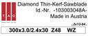 DIA-Sägeblatt  TAC 103003048A