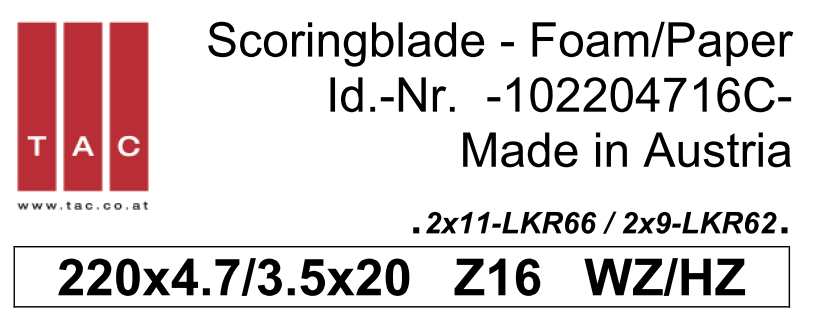 HM-Vorritzer  TAC 102204716C