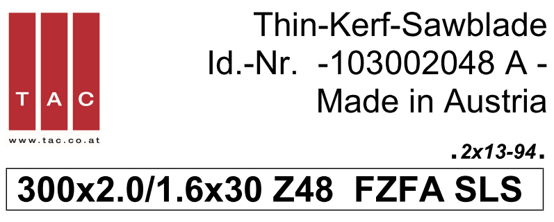 HM-Sägeblatt  TAC 103002048A