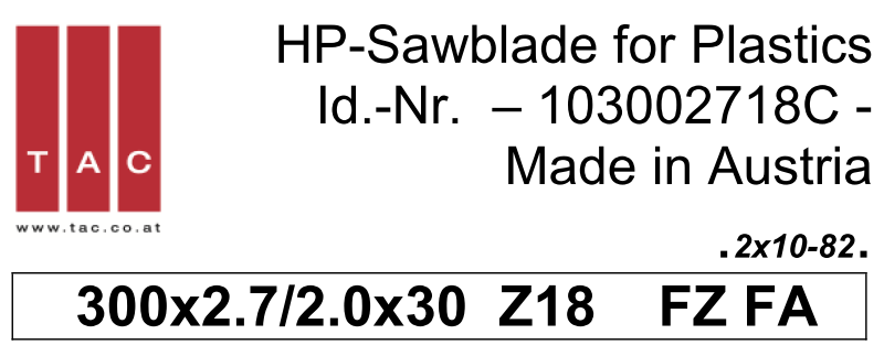 HM-Sägeblatt  TAC 103002718C