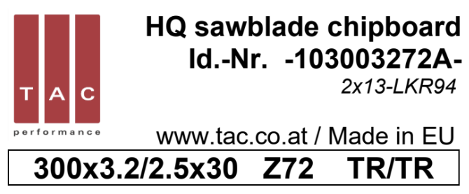 HM-Sägeblatt  TAC 103003272A