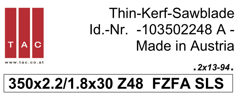 HM-Sägeblatt  TAC 103502248A