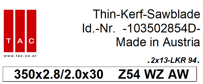 HM-Sägeblatt  TAC 103502854D