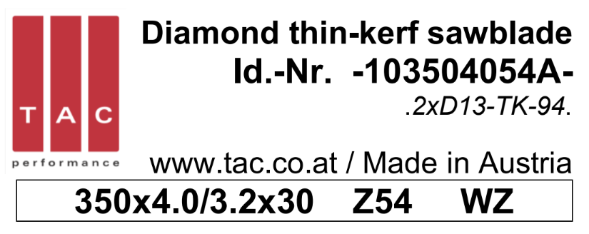 DIA-sawblade  TAC 103504054A