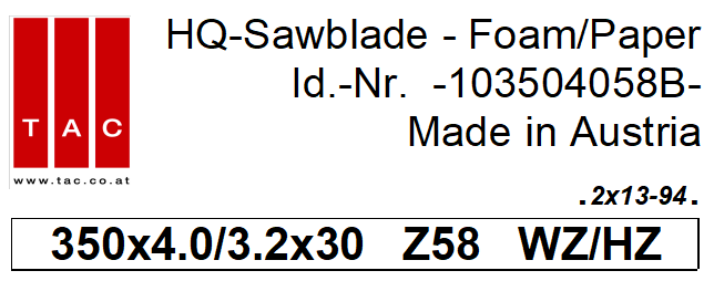 HM-Sägeblatt  TAC 103504058B