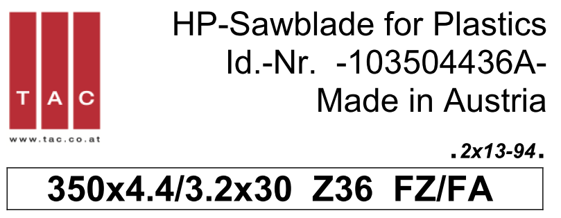 HM-Sägeblatt  TAC 103504436A