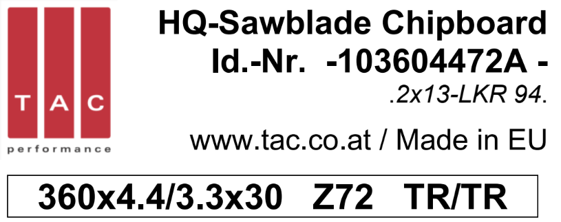 HM-Sägeblatt  TAC 103604472A