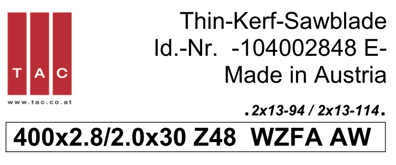 HM-Sägeblatt  TAC 104002848E