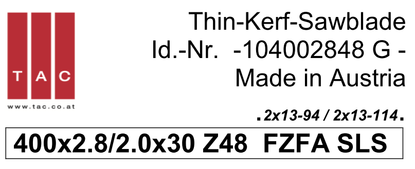 HM-Sägeblatt  TAC 104002848G