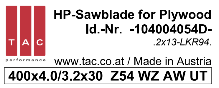 HM-Sägeblatt  TAC 104004054D