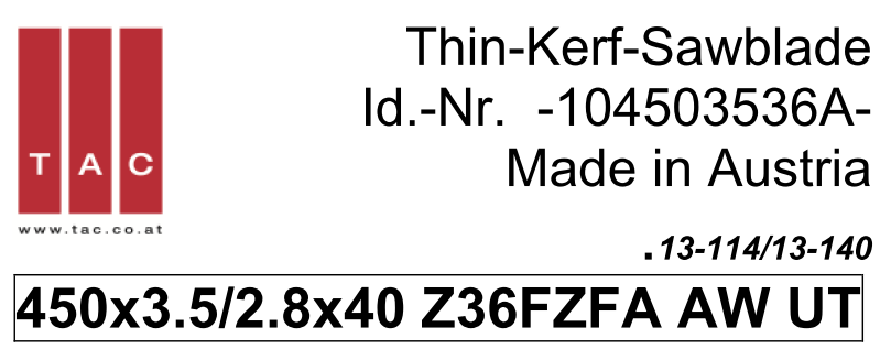 HM-Sägeblatt  TAC 104503536A