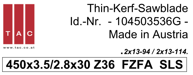 HM-Sägeblatt  TAC 104503536G