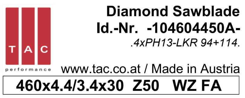 DIA-sawblade  TAC 104604450A