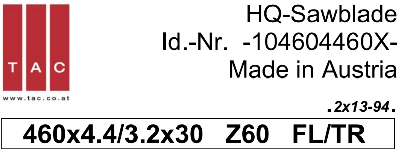 HM-Sägeblatt  TAC 104604460X