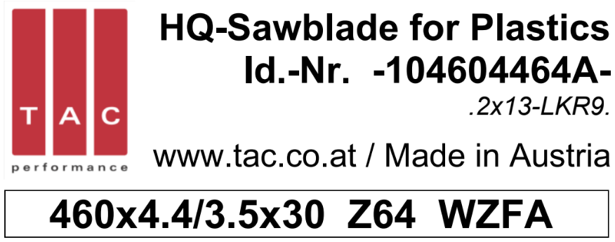 HM-Sägeblatt  TAC 104604464A