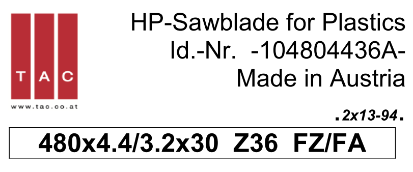 HM-Sägeblatt  TAC 104804436A