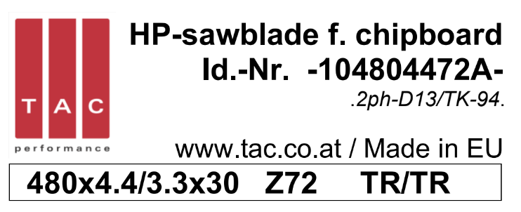 HM-Sägeblatt  TAC 104804472A