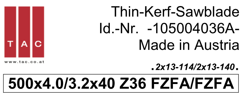 HM-Sägeblatt  TAC 105004036A