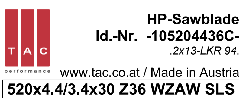 TC-sablade  TAC 105204436C