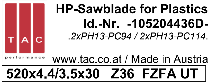 HM-Sägeblatt  TAC 105204436D