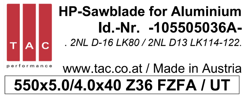 HM-Sägeblatt  TAC 105505036A