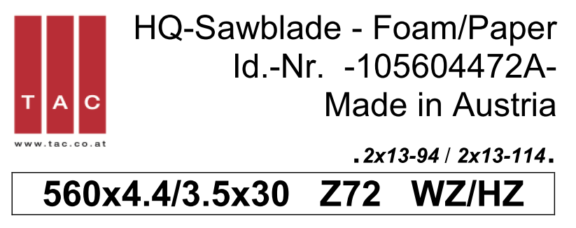 HM-Sägeblatt  TAC 105604472A