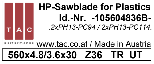 HM-Sägeblatt  TAC 105604836B