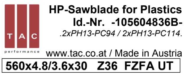 HM-Sägeblatt  TAC 105604836B