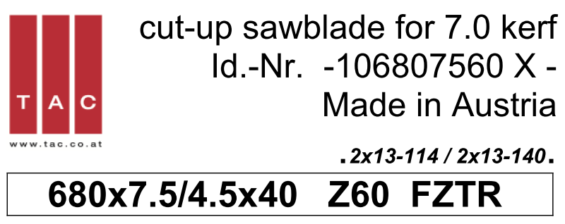 HM-Sägeblatt  TAC 106807560X