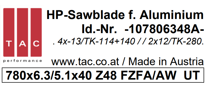 HM-Sägeblatt  TAC 107806348A