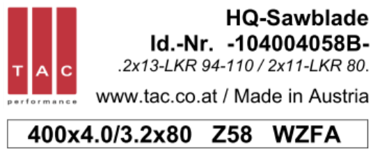 HM-Sägeblatt  TAC 104004058B