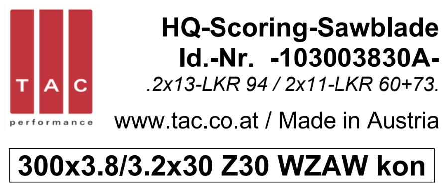 HM-Vorritzsägeblatt  TAC 103003830A