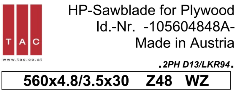 TC-sawblade TAC  105604848A