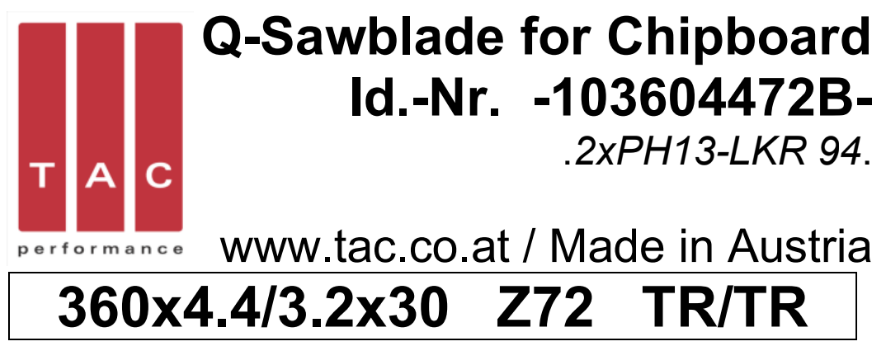 HM-Sägeblatt  TAC 103604472B