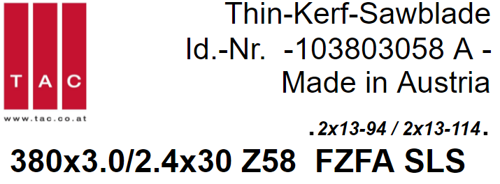 HM-Sägeblatt  TAC 103803058A