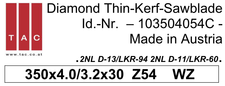 DIA-Sägeblatt  TAC 103504054C2