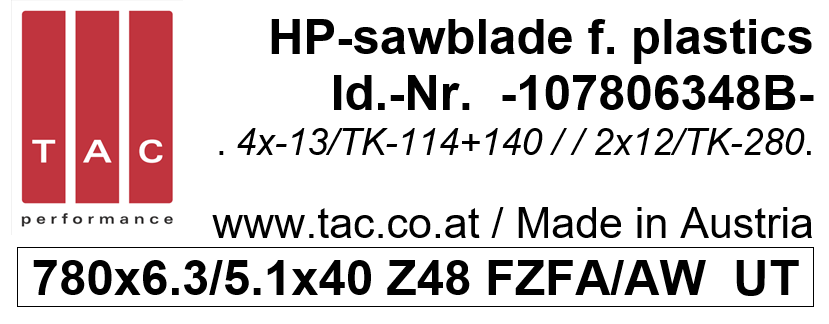 HM-Sägeblatt  TAC 107806348B