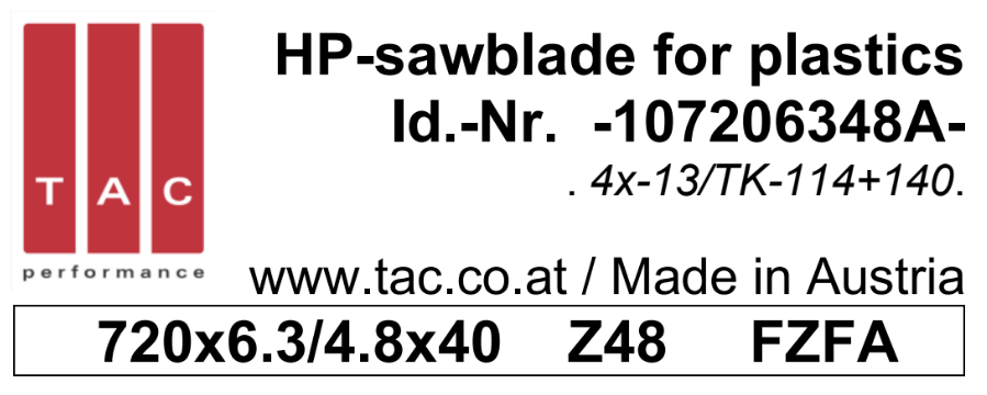 HM-Sägeblatt  TAC 107206348A