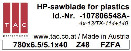 HM-Sägeblatt  TAC 107806548A