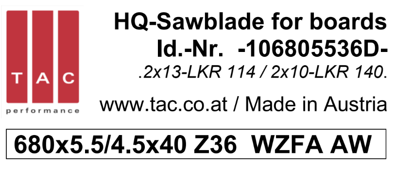 HM-Sägeblatt  TAC 106805536D