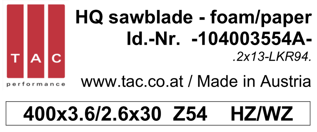 HM-Sägeblatt  TAC 104003554A