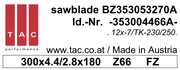 Sägeblatt BZsp TAC 353004466A