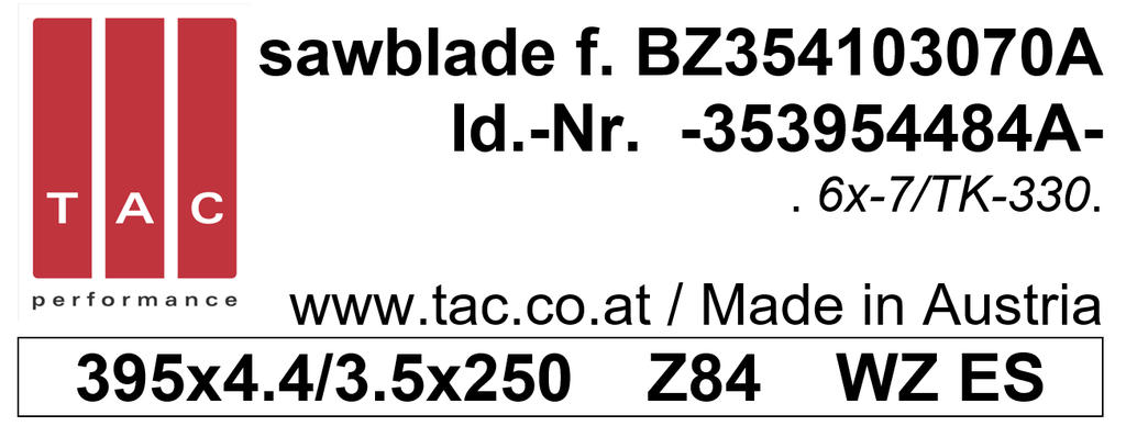 Sägeblatt BZsp TAC 353954484A