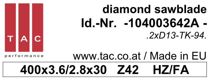 DIA-sawblade  TAC 104003642A