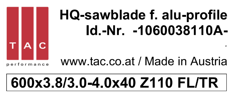 HM-Sägeblatt TAC 1060038110A