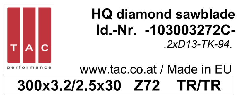 DIA-Sägeblatt  TAC 103003272C