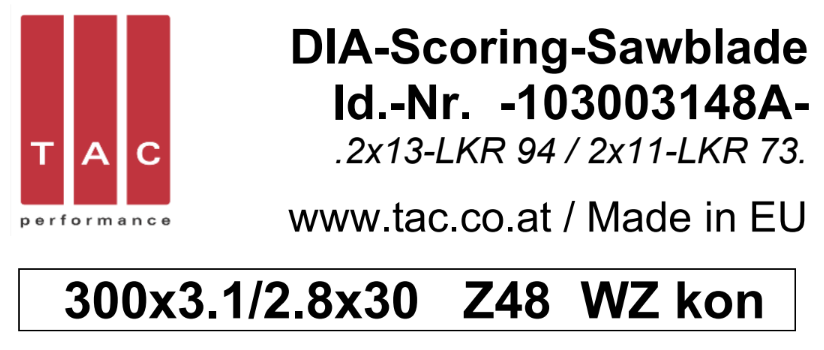 DIA-Vorritzsägeblatt  TAC 103003148A