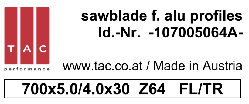 HM-Sägeblatt  TAC 107005064A