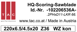[10 220 65 36 A] HM-incisore  TAC 102206536A