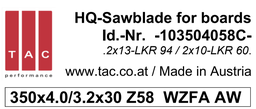 [10 350 40 58 C] TC-sawblade  TAC 103504058C